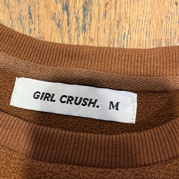 GIRL CRUSH Brown Double Fleece Crewneck size M - Picture 2 of 8